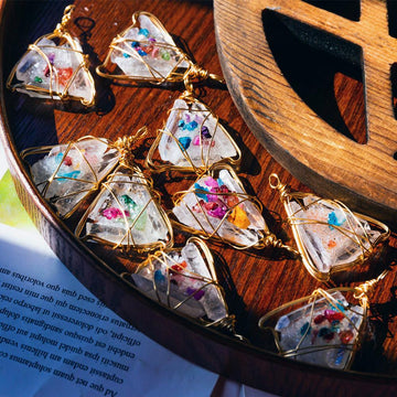 Clear quartz cluster pendant